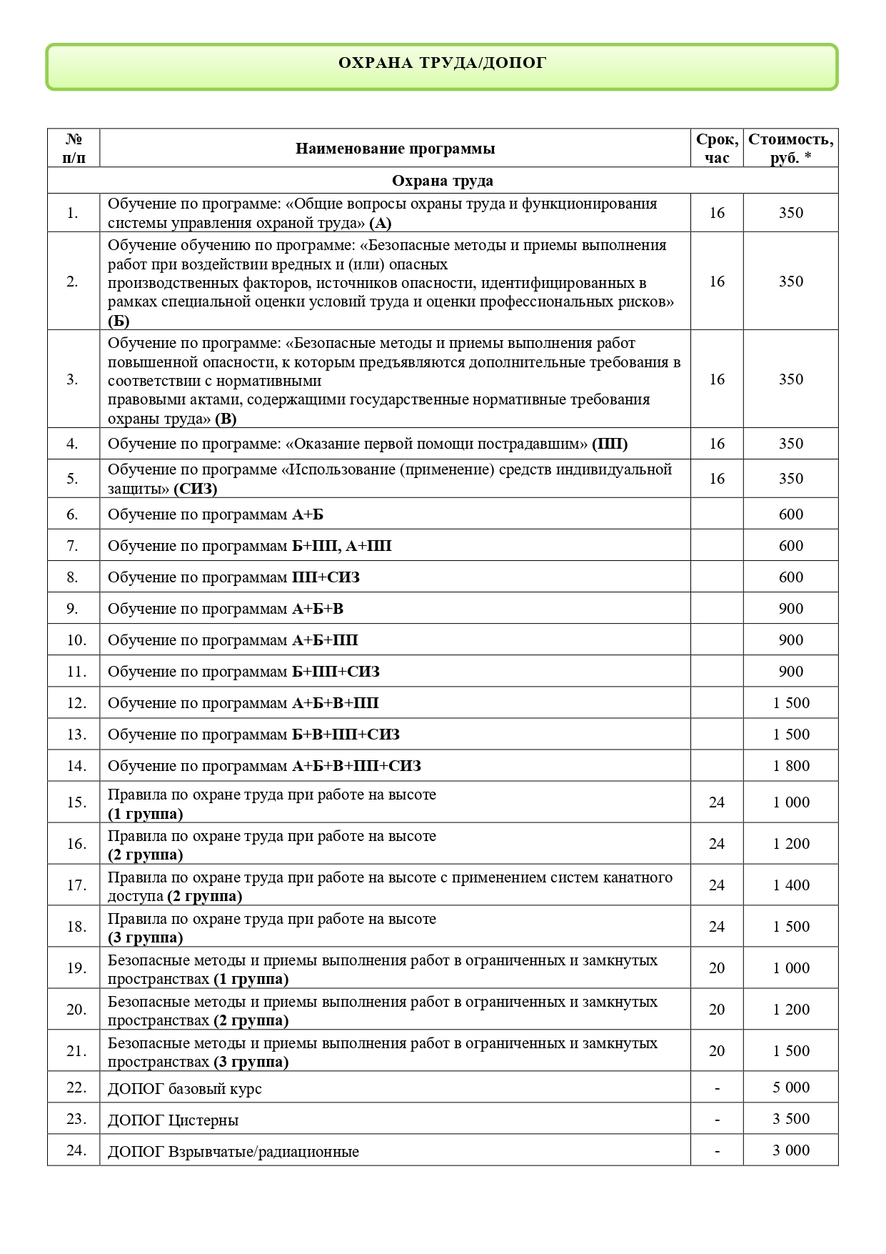 Платные образовательные услуги