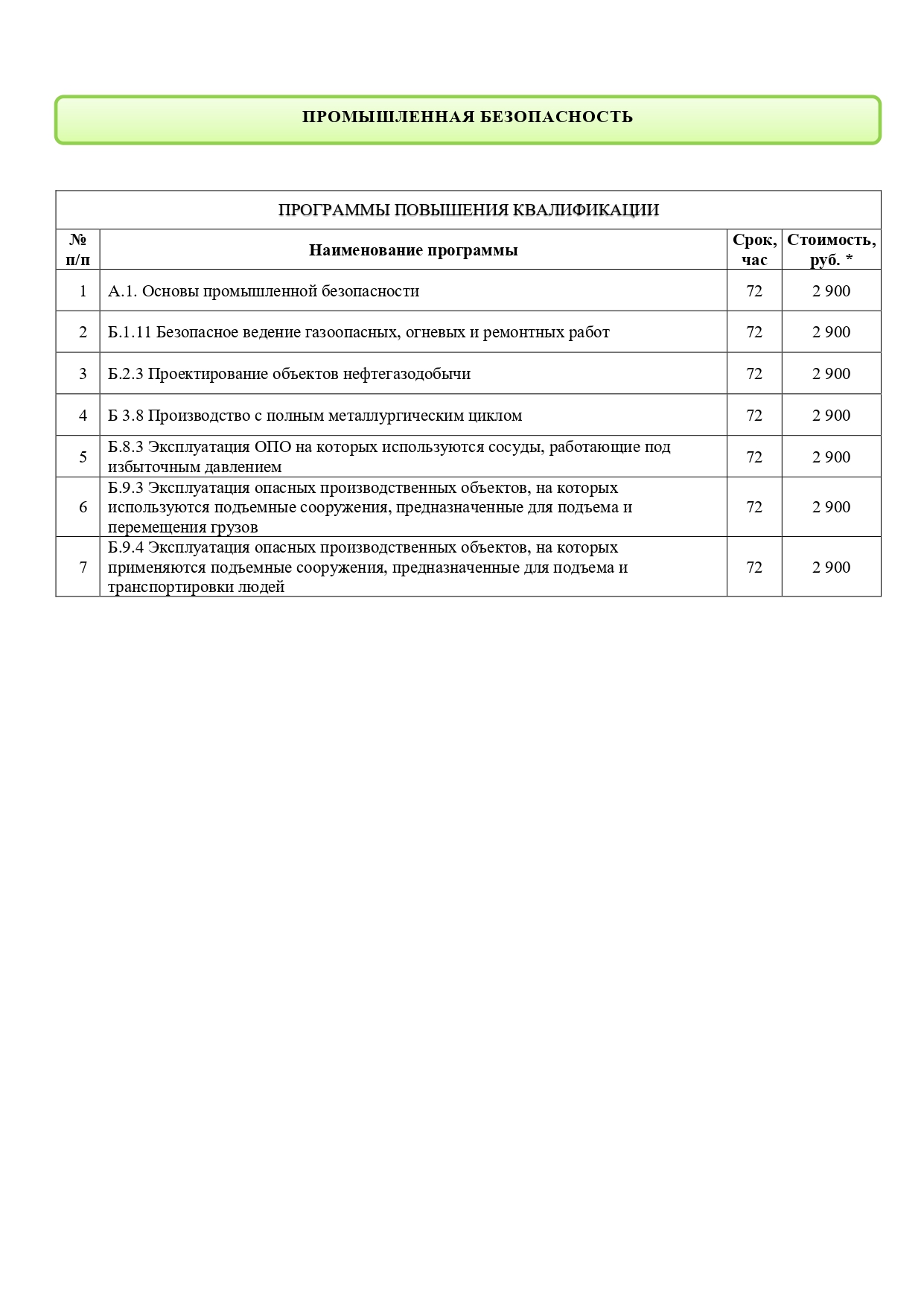 Платные образовательные услуги