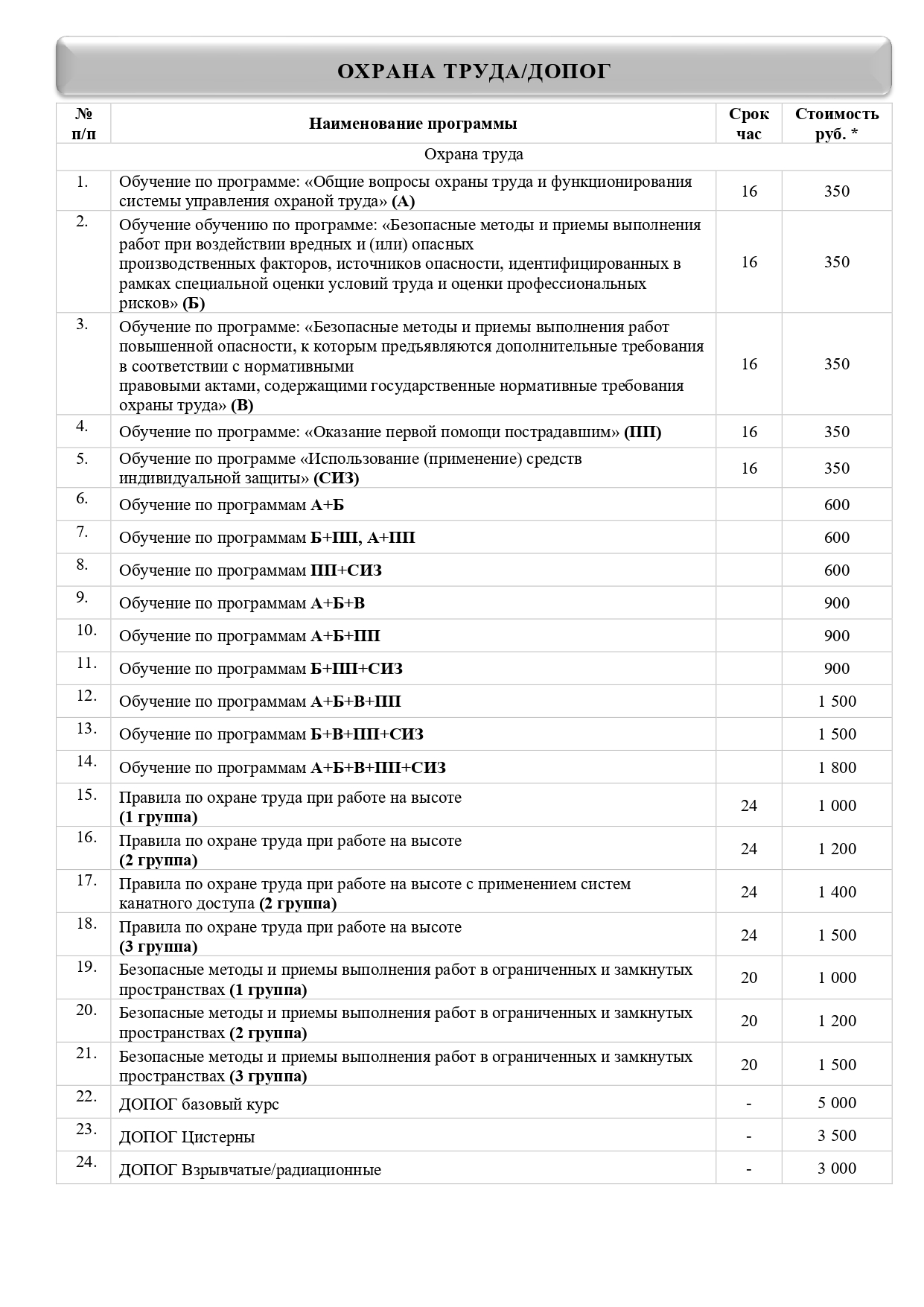 Платные образовательные услуги