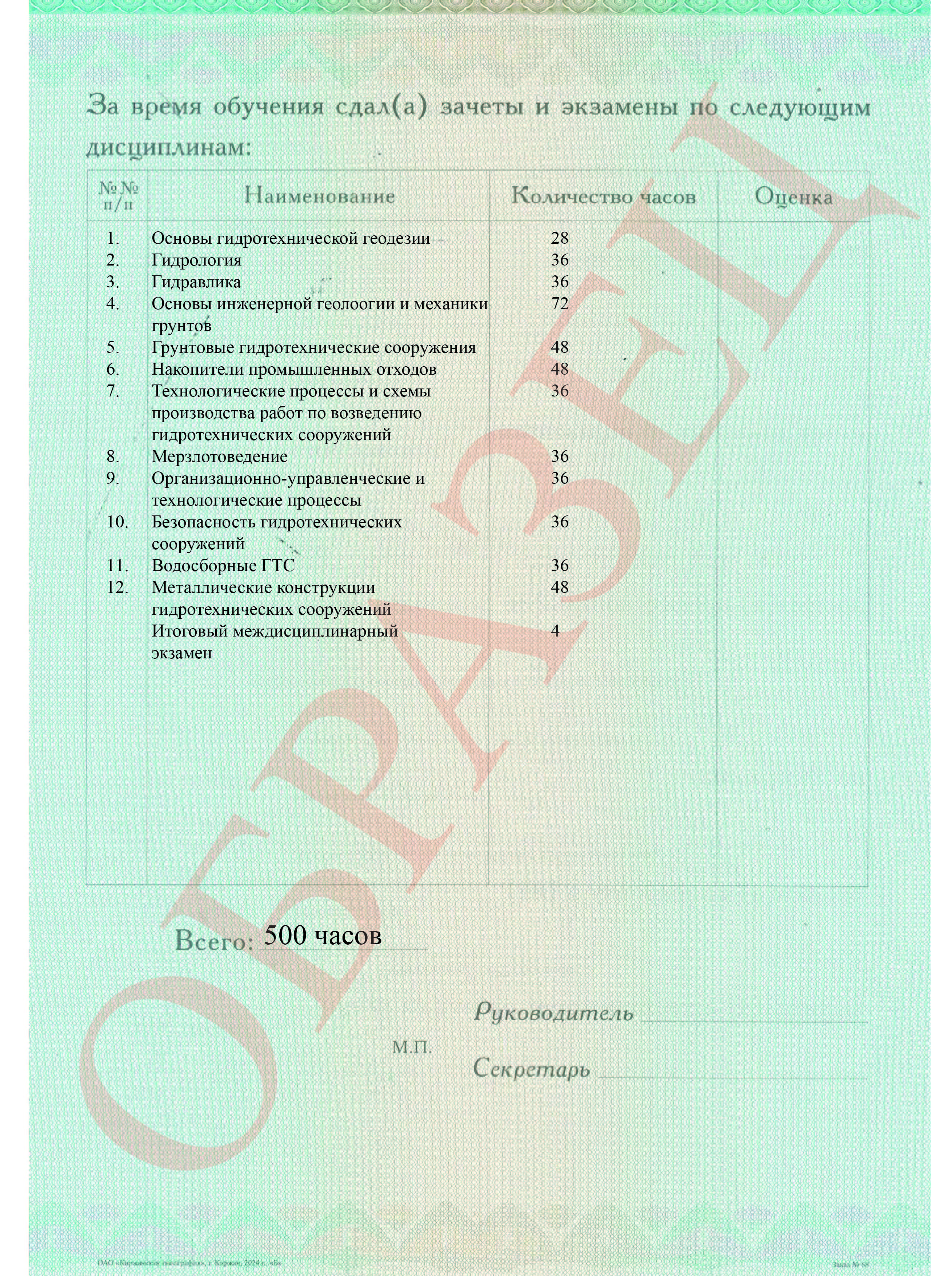 Документ об окончании (стр. №3)