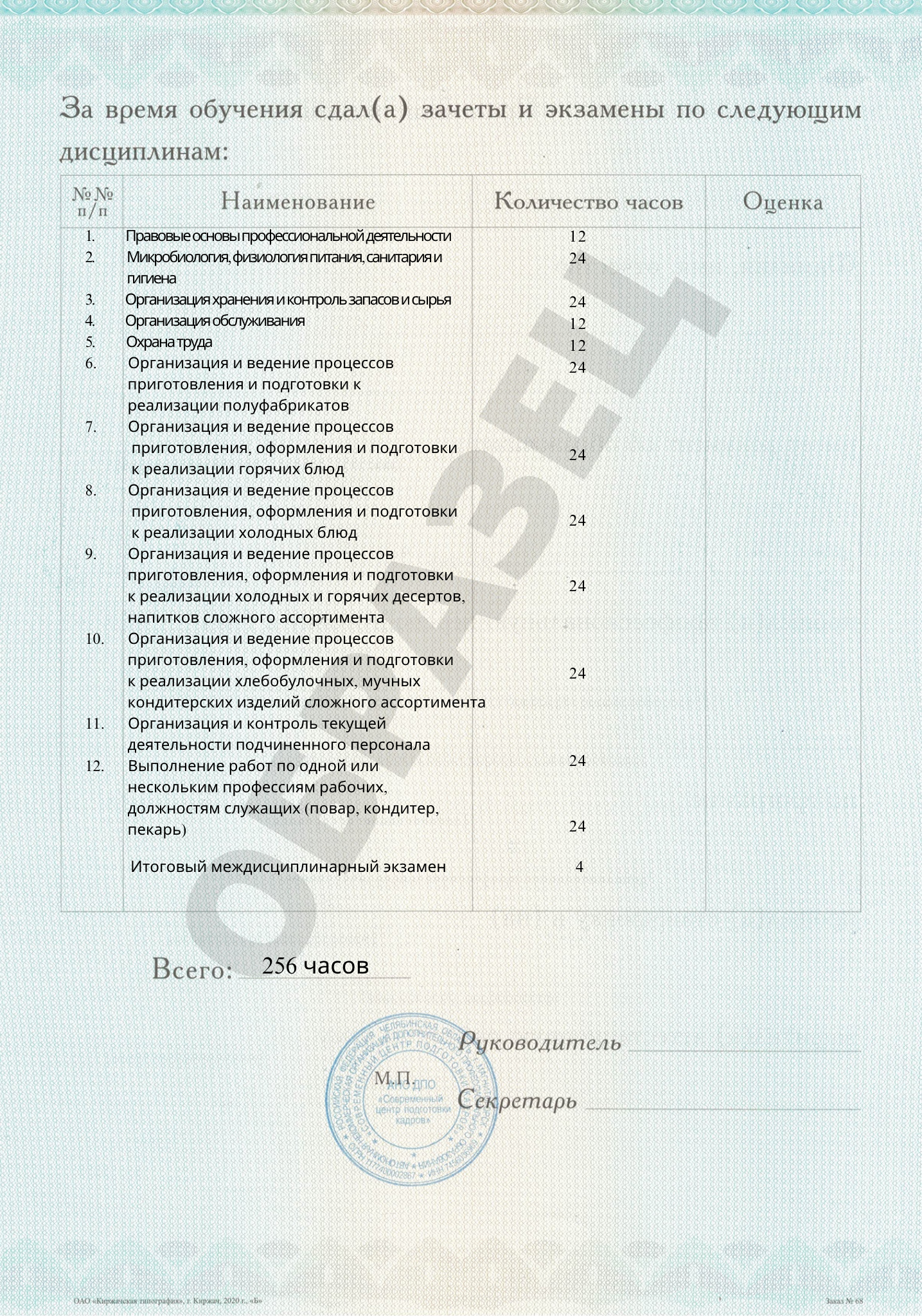 Документ об окончании (стр. №3)