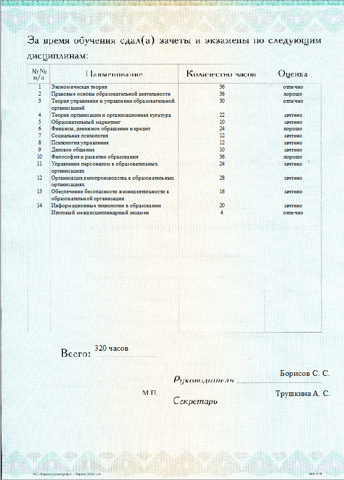 Документ об окончании (стр. №3)