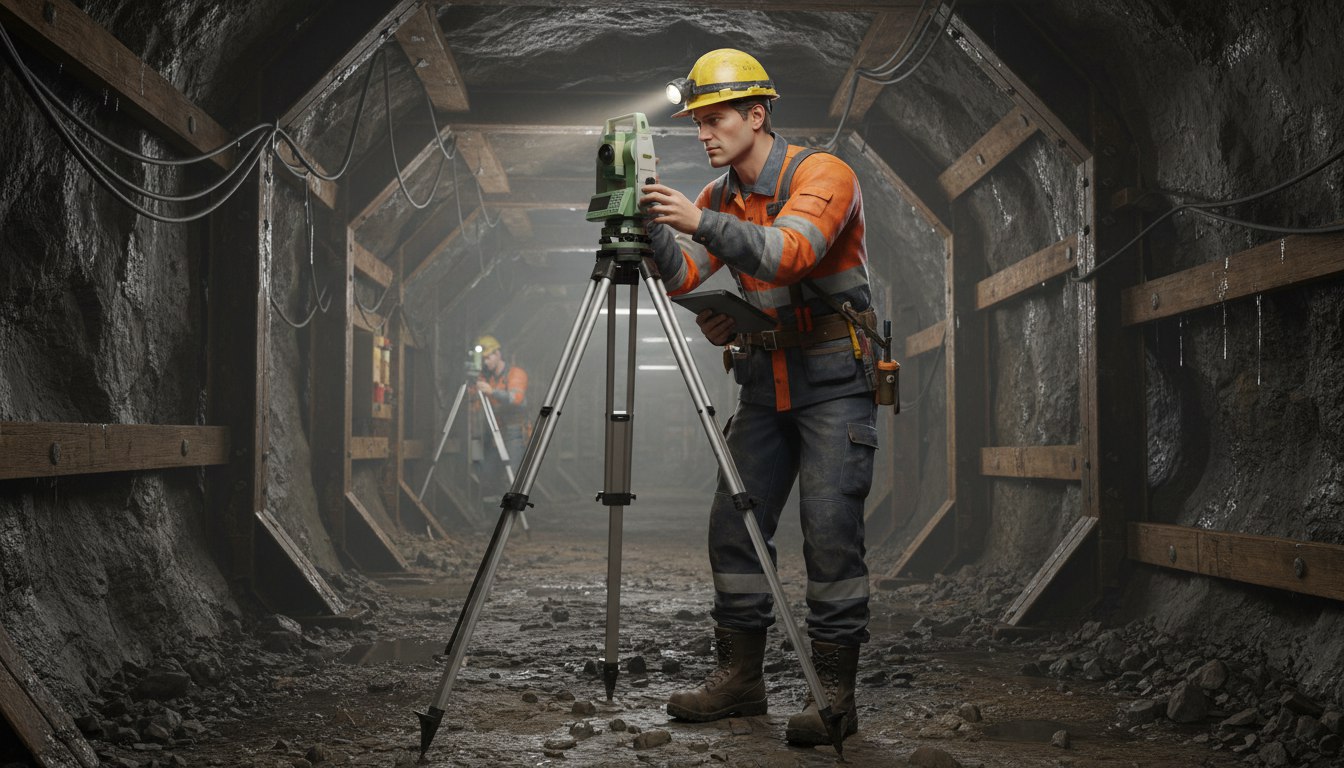 Горнорабочий на маркшейдерских работах