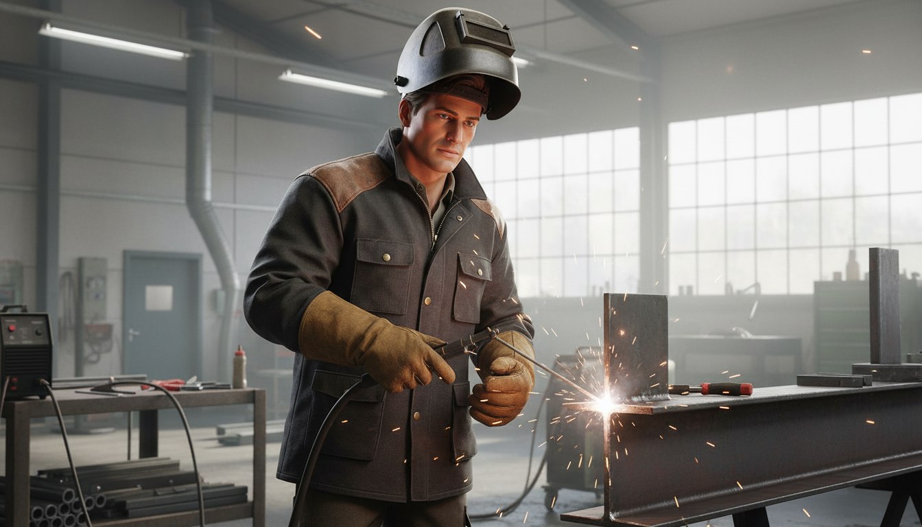 Сварщик ручной дуговой сварки плавящимся покрытым электродом